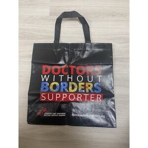 New Doctors without Borders Open Logo Tote bag with Handles Black w Logo 15 x 15